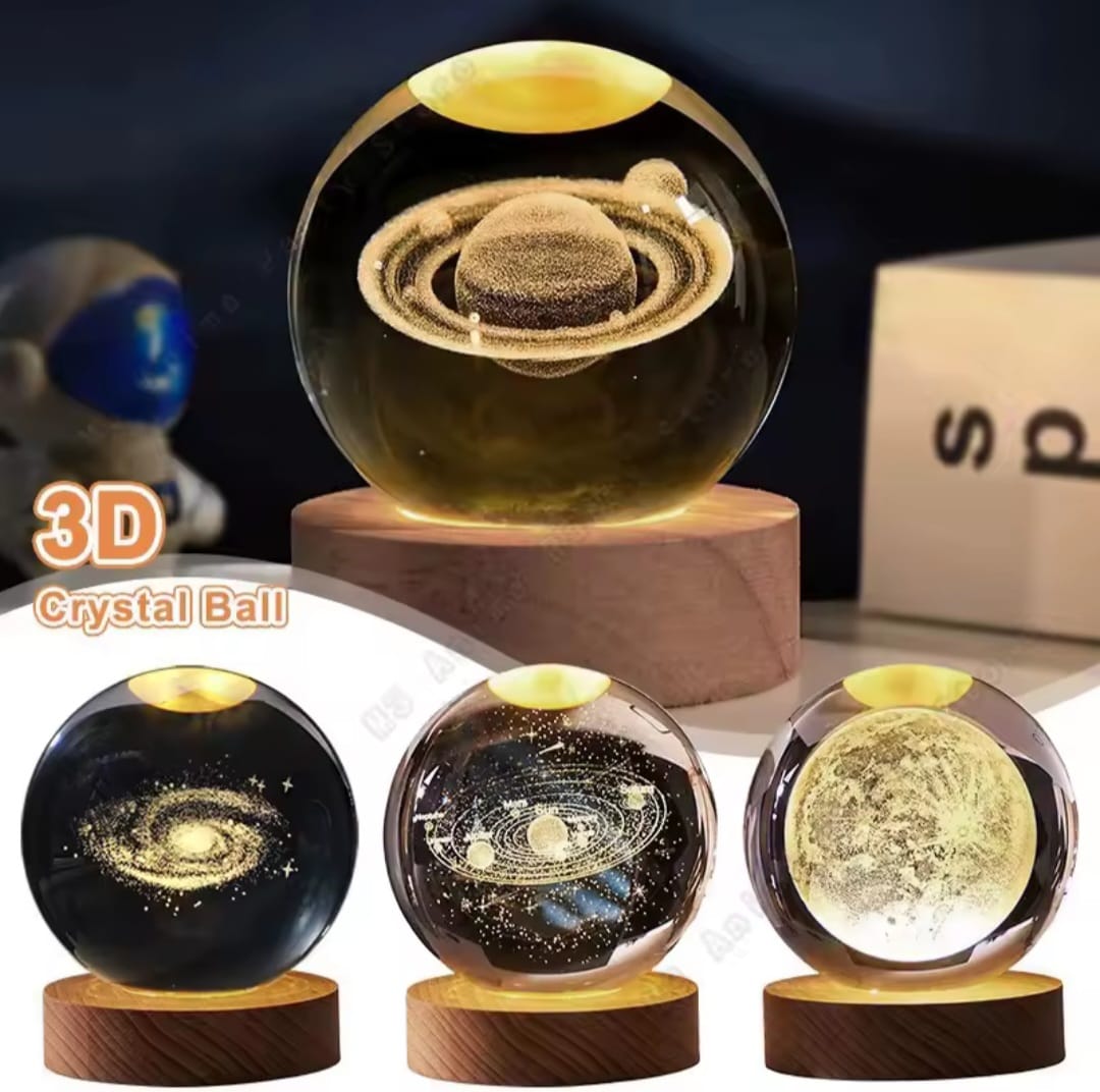 Bola de cristal, lámpara Led nocturna 3D
